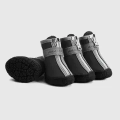 Pet Dog Shoes Waterproof Rain Boots - Cloth Black - View 1