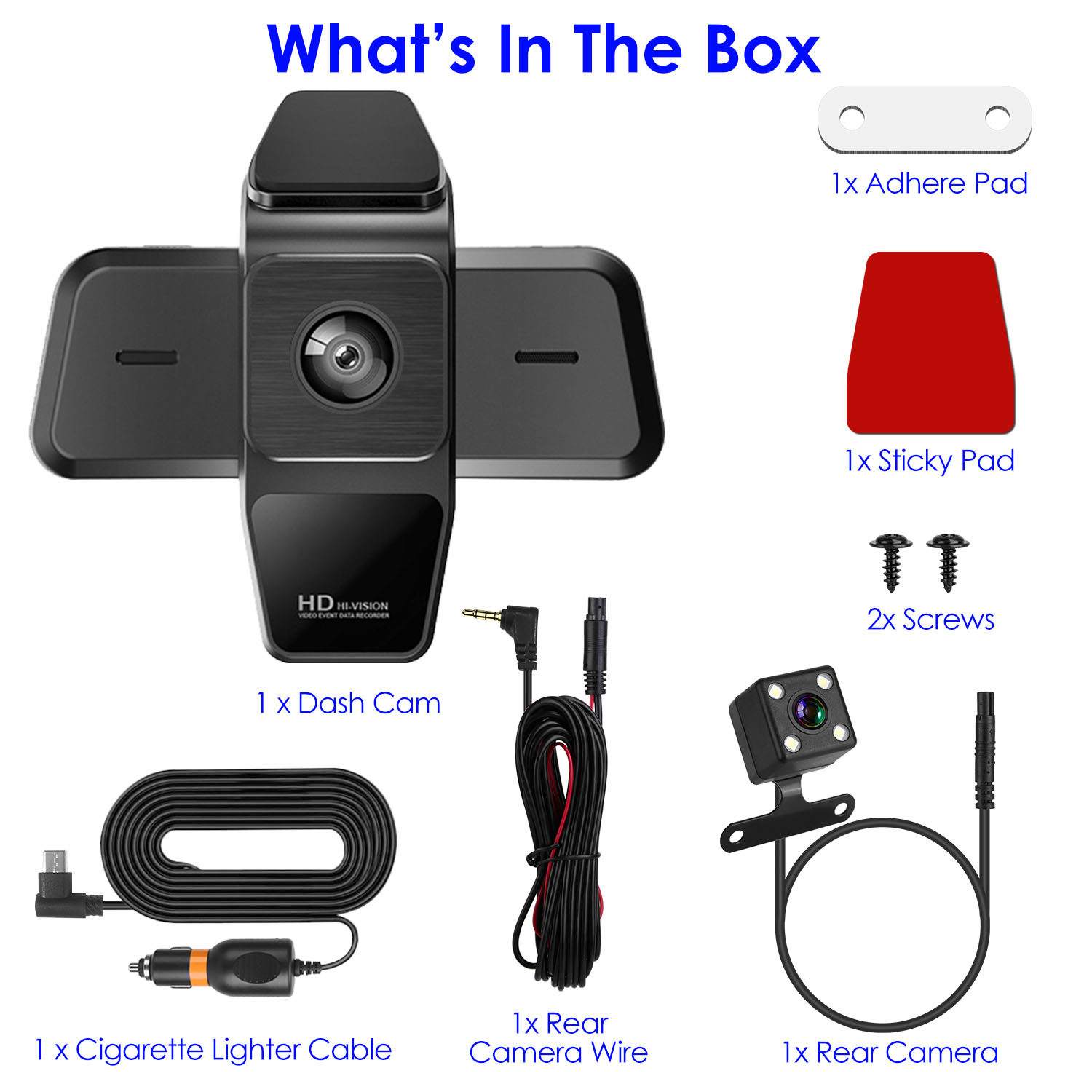 1080P FHD 3 Channel WiFi Dash Cam 170 Degree Wide Angle Triple Car Camera With IR Night G Sensor Motion Detection Loop Recording App Control Support 128G Max
