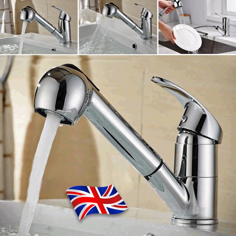 360 Kitchen Tap Sink Mixer Taps Pull Out Spout Spray Single Lever Modern Mono