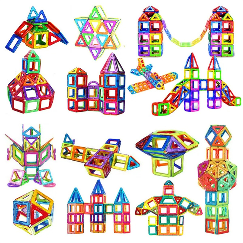 Magnetic Building Blocks DIY Magnets Toys For Kids Designer Construction Set Gif