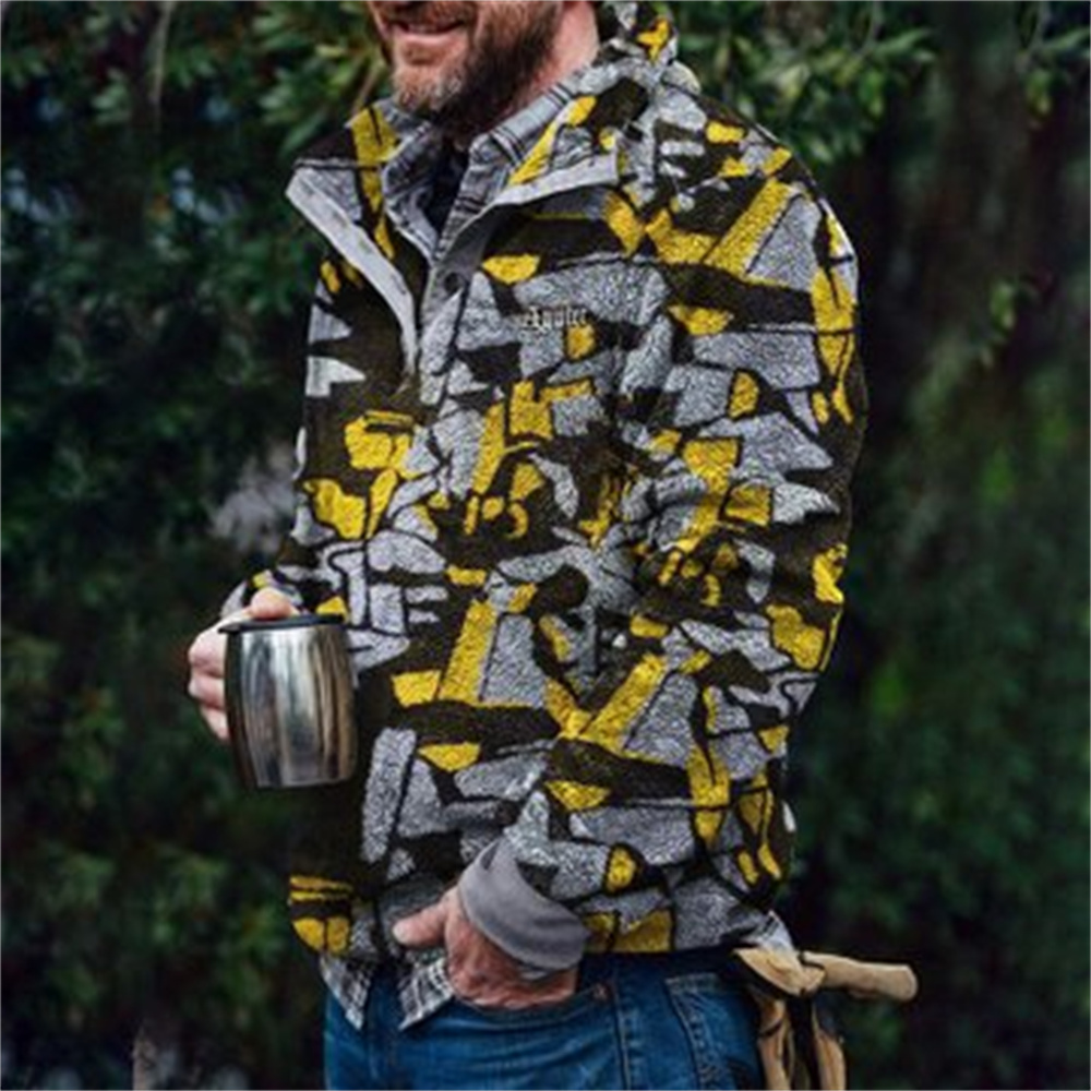 Autumn And Winter Casual Button Pocket Flannel Plush Men's Sweater