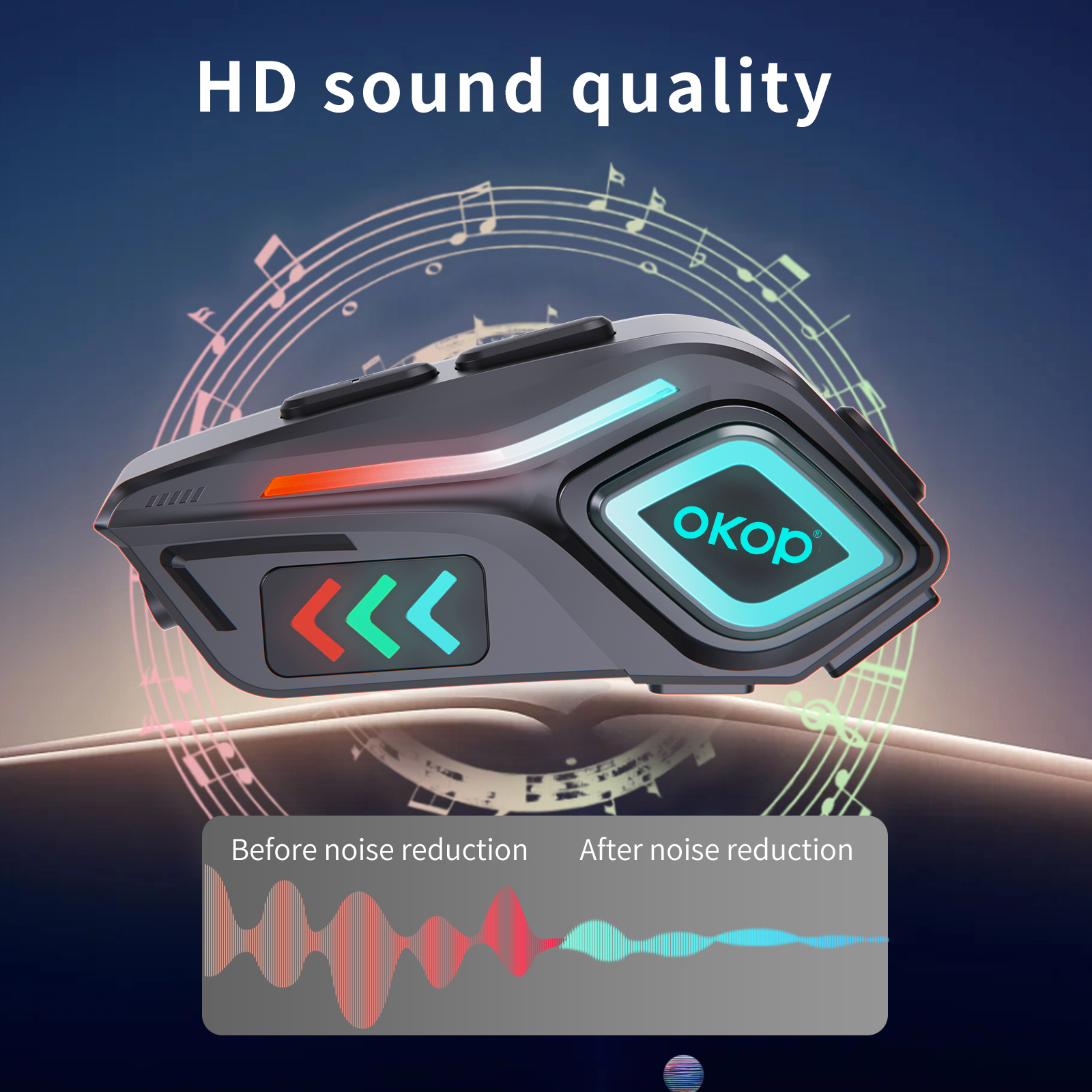 KP-291 Best-Selling Helmet Bluetooth Headset Ambient Lighting Long Battery Life Universal Helmet Compatibility Noise Cancellation And Binaural Stereo Calling In Stock 1