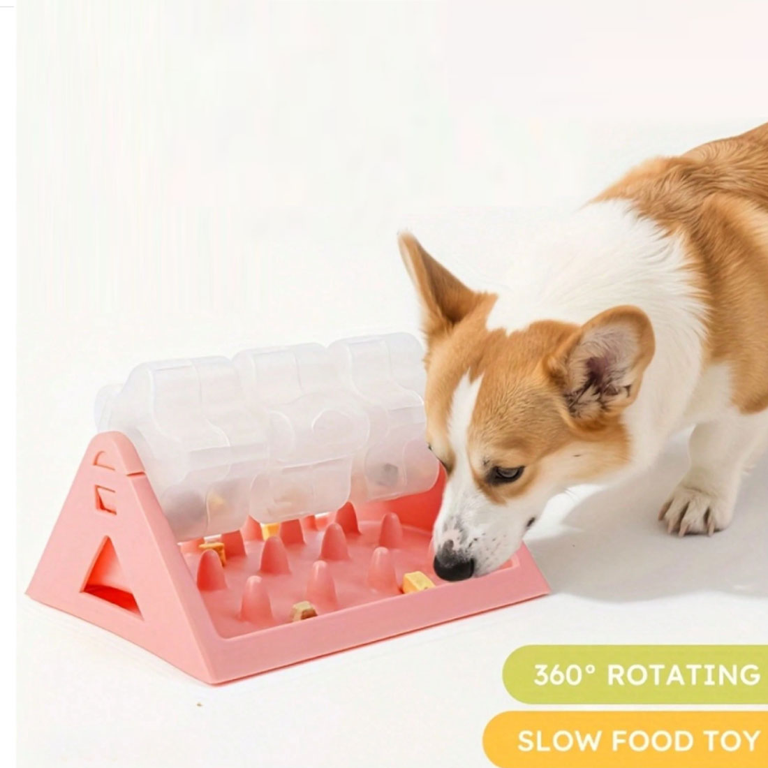Rotating Puzzle Dog Bowl Slow Feeder Anti Bloat Gulp Interactive Feed Dish 5