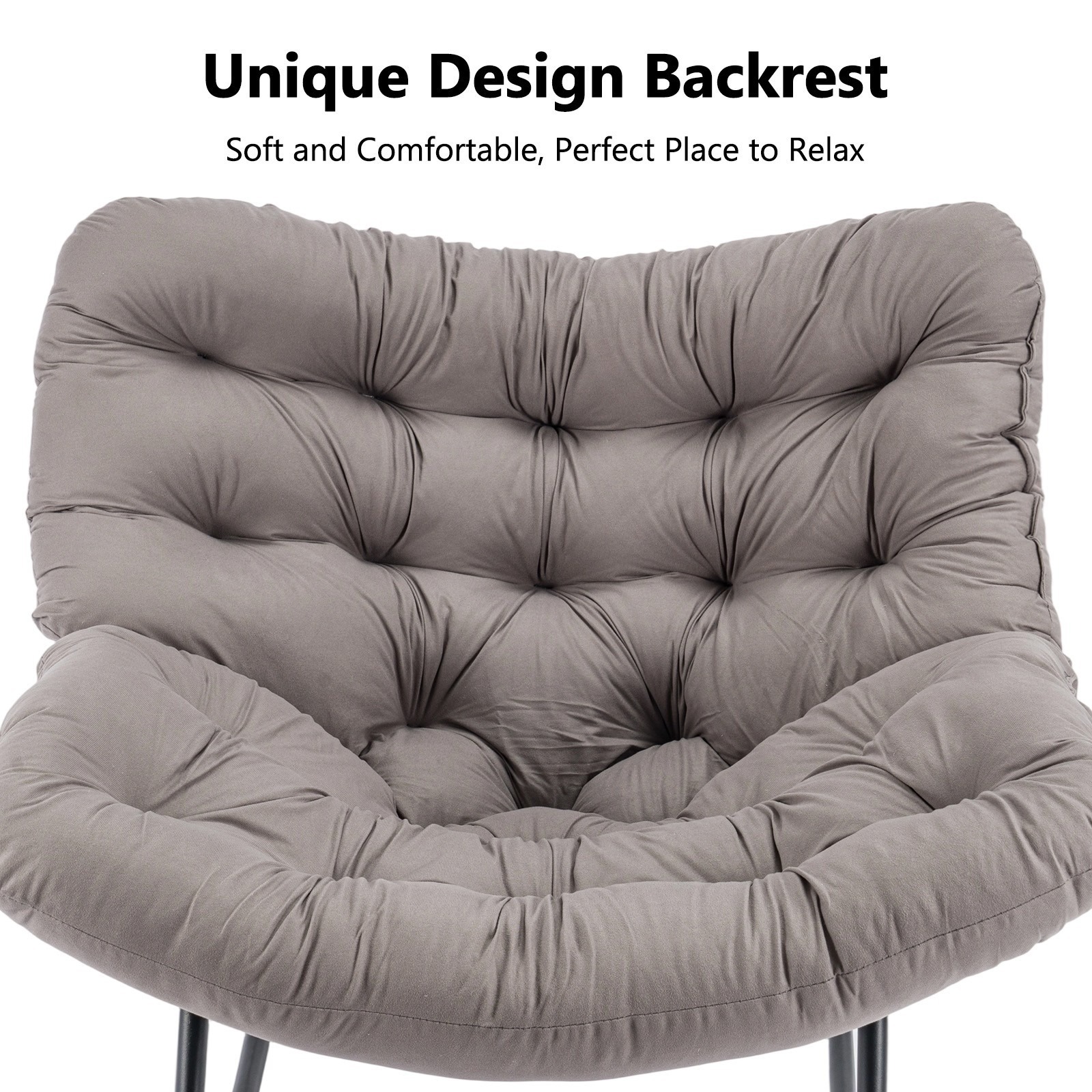 Garden Rocking Chair - Rattan Wicker Egg Cushioned Seat With Metal Frame — image 6