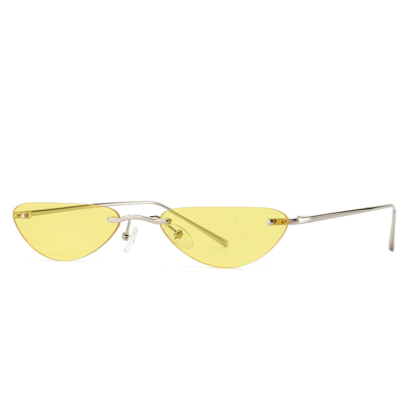 Title 3, Cat Eye Narrow Sunglasses Modern Retro Temples