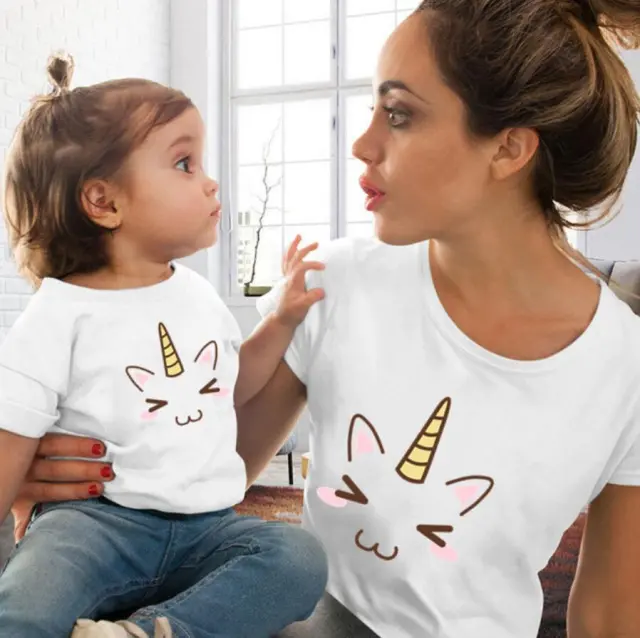 Girls Red Lip Print T shirt Funny Family Collocation 5 Style - Shop at LoveMi