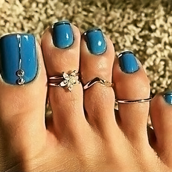 Small Daisy Circle Three-piece Combination Foot Ring