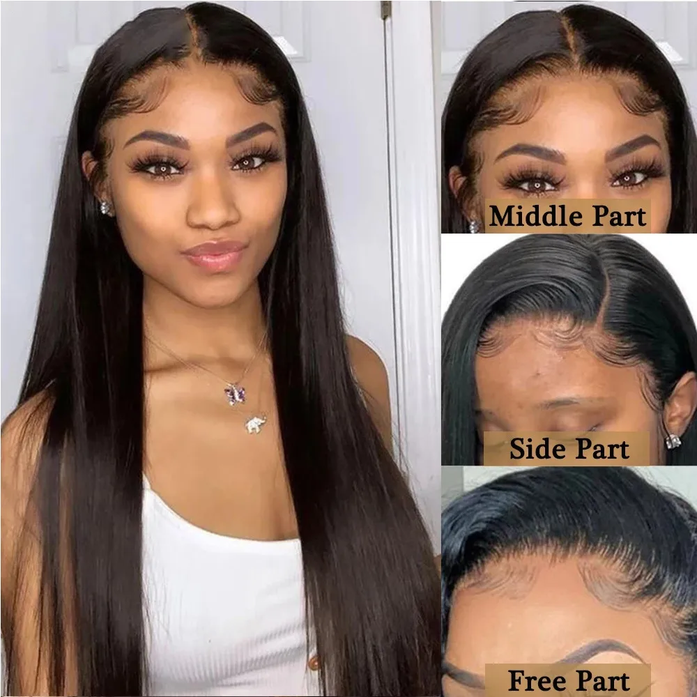 Headgear with Straight Human Hair