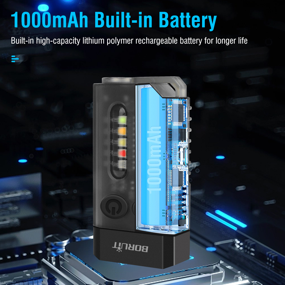 BROUIT Mini Pocket LED Flashlight Magnetic EDC WorkLight Torch Rechargeable Lamp — image 9