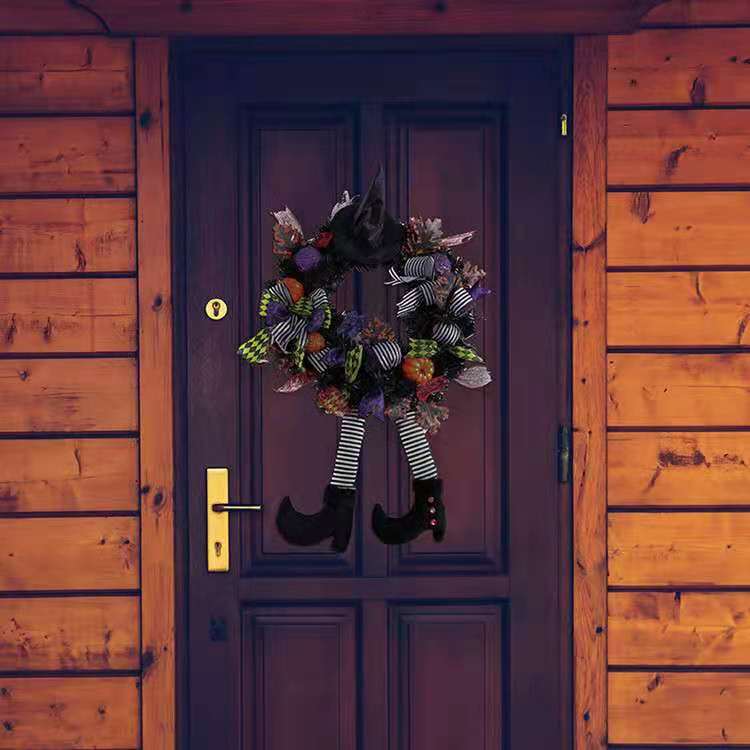 Halloween door hanging wreath supplies decoration halloween