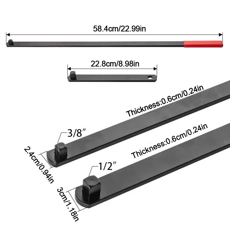 8pack Serpentine Belt Tension Setting Tool Set 580mm Long 38 Pulley Wrench Kit — image 5