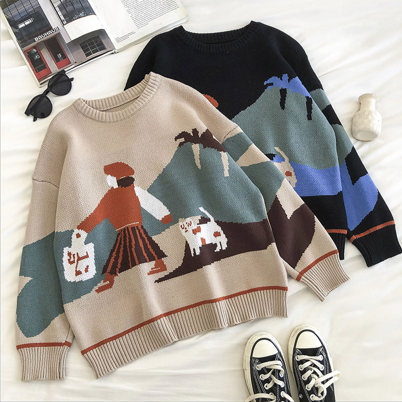 Title 5, Womens Autumn And Winter New Lazy Wind Round N...