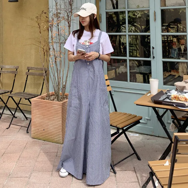 Spring And Summer New All match Casual Overalls Stripe - Shop at LoveMi