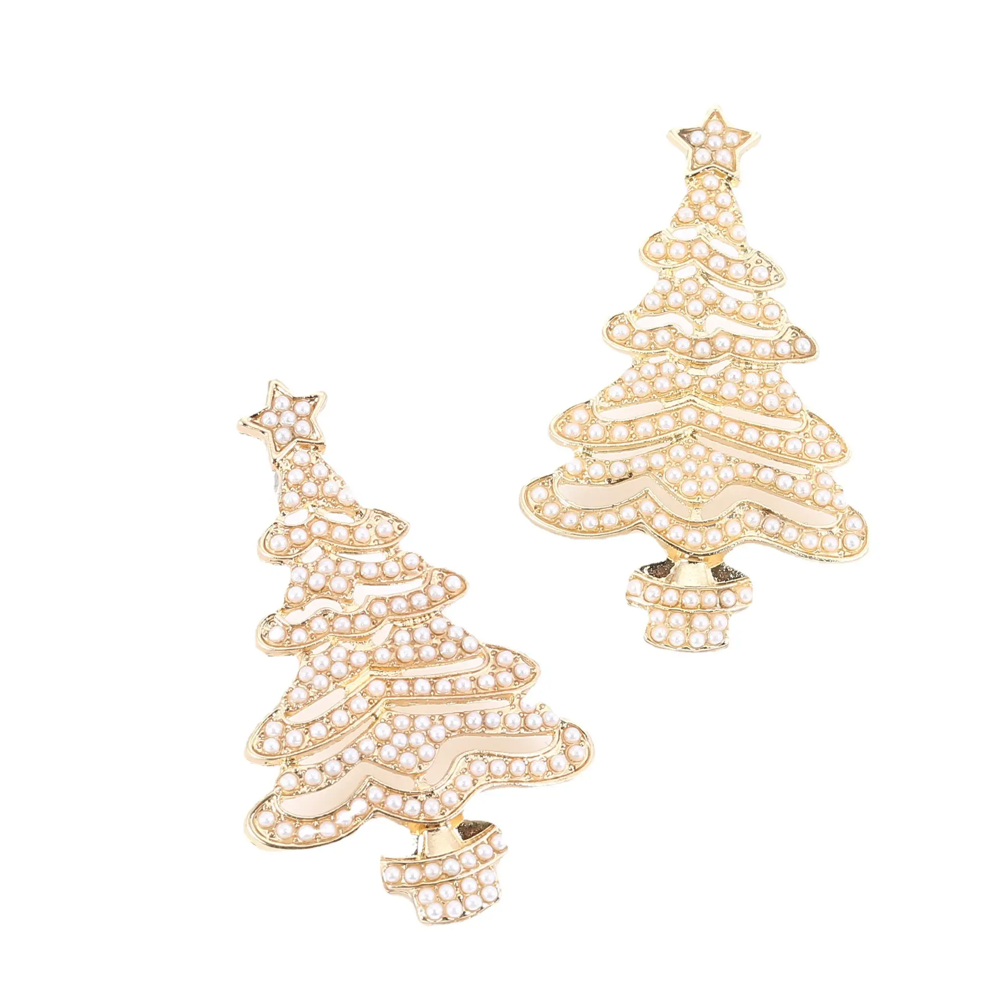 New Christmas Style Fashion All-match Alloy Diamond Earrings