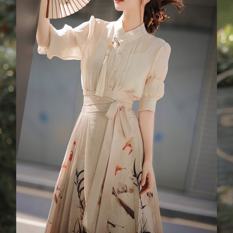 Tencel New Chinese Style Heritage Classic Horse-face Skirt Women's Clothing