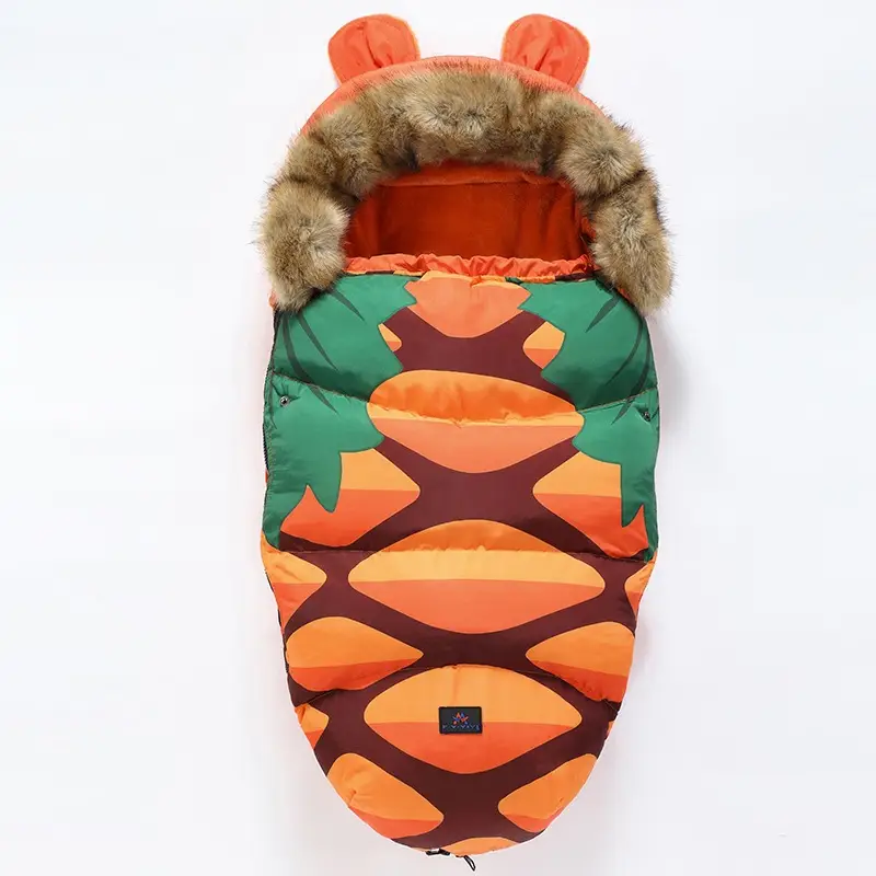 Baby Sleeping Bag Thickened Plus Fluffy Large Fur Collar To Keep Warm