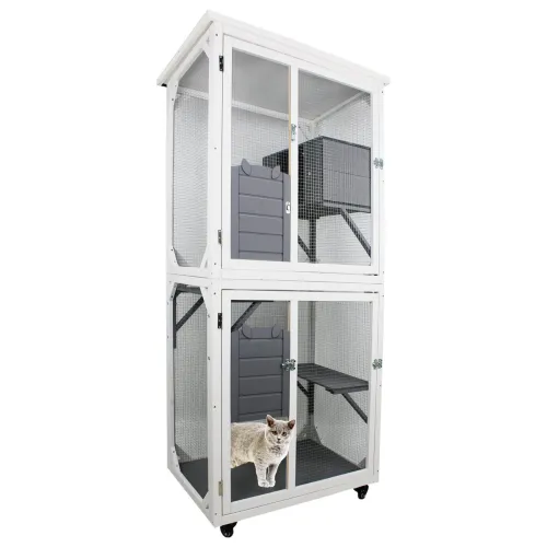 Outdoor Indoor Cat Pet Climbing Frame Game Cage Cute Large Space Grey - Shop at LoveMi