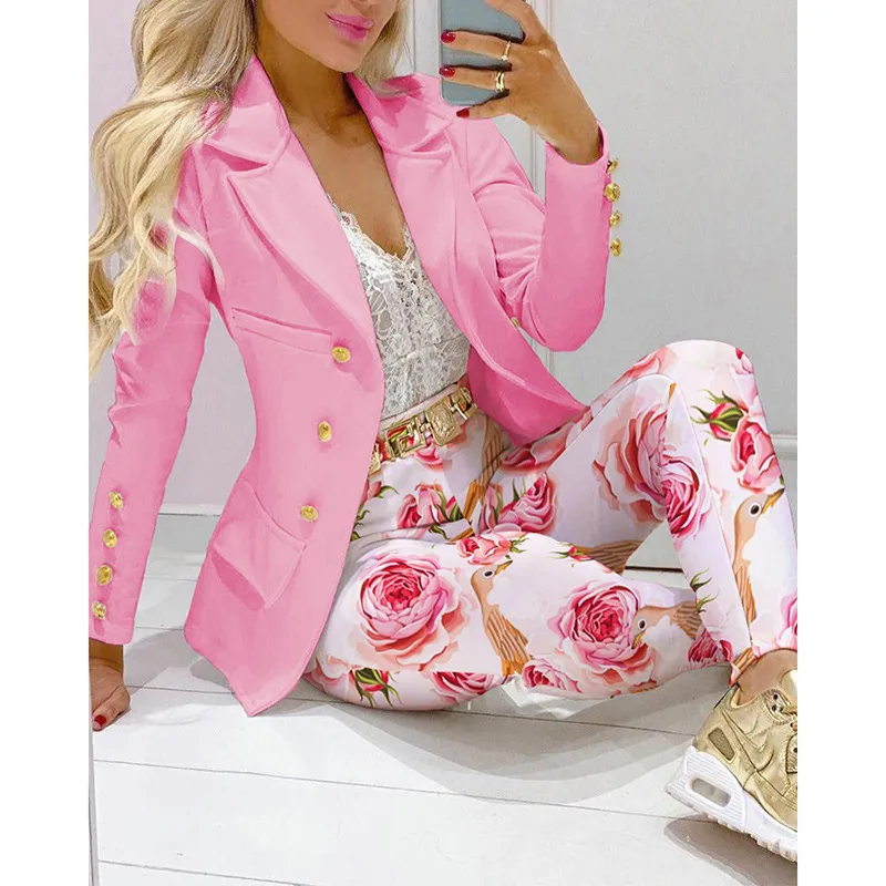 Women's Suit Jacket And Trousers Two-piece Suit - 4Style