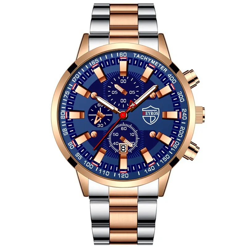 Stainless Steel Luminous Quartz Wristwatch