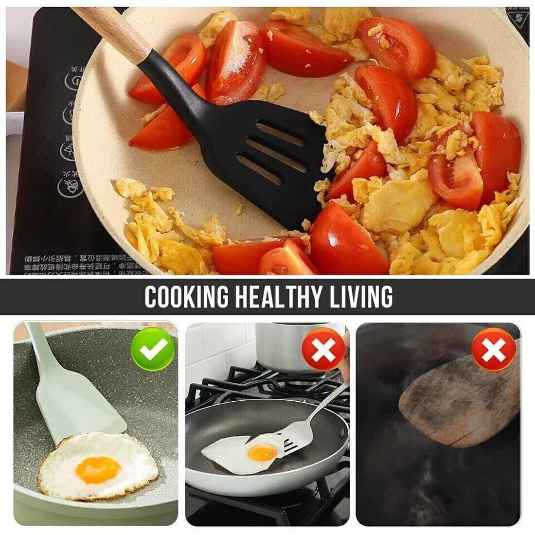 New 12Pcs Kitchen Utensils Set Silicone Cooking Nonstick Spatula Turner Spoon — image 11