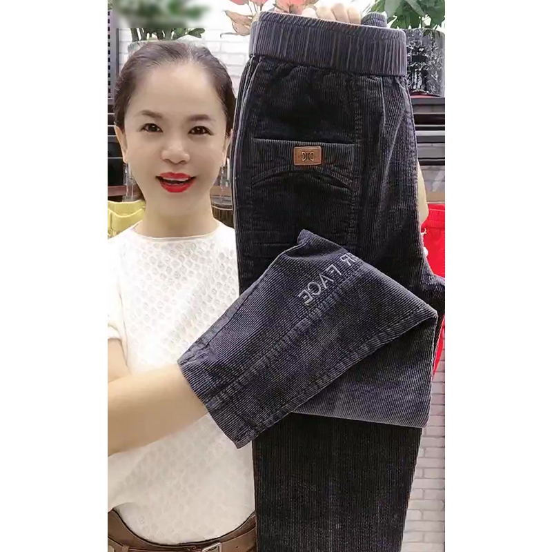 Korean Style Loose Corduroy High Waist Pencil Trousers