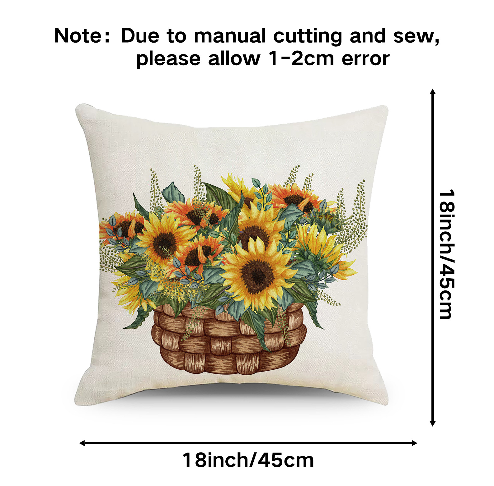 Rustic Spring Flowers Linen Print Pillowcase