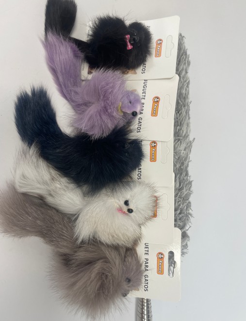 Cat Toy A Fox With Real Hair Purple - Shop at LoveMi