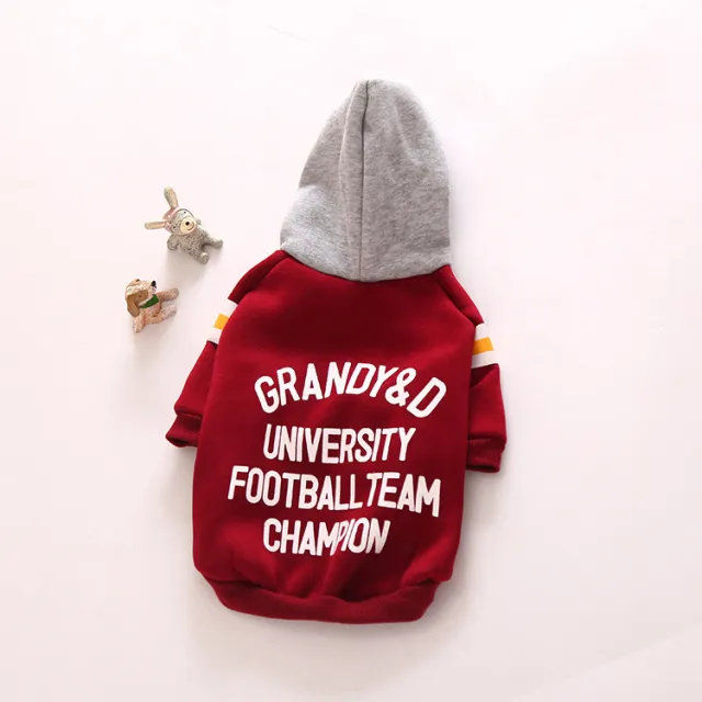 Pullover Letter Hooded Jacket Dog Clothes Red - Shop at LoveMi
