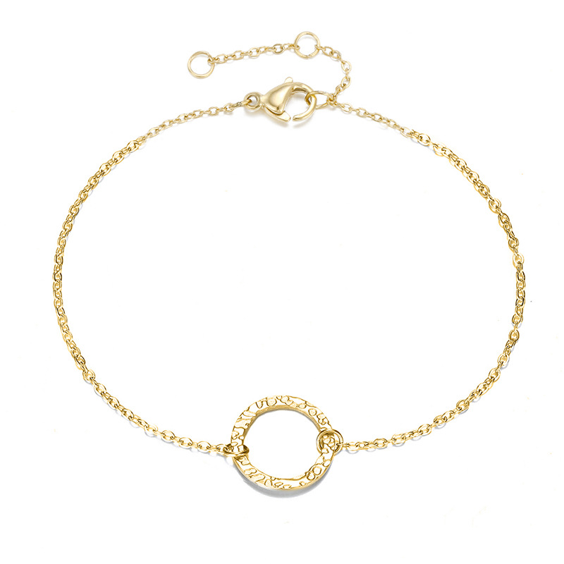 Title 2, Stainless Steel Gold Plated Round Bracelet