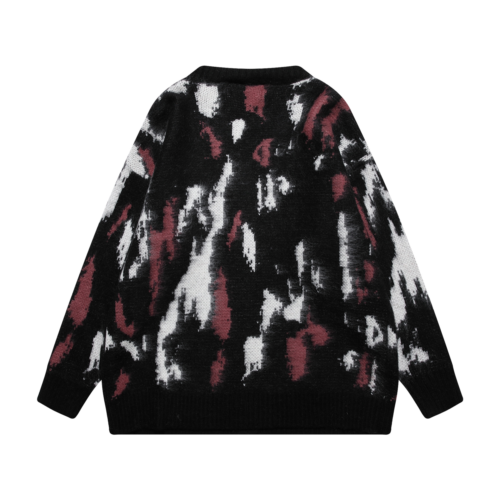 Title 4, Retro Graffiti Sweater Cardigan Coat All-matchi...