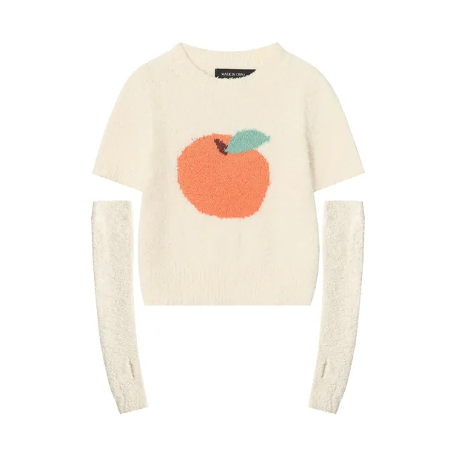 Slim Fit Knit Short Sleeve Light Apricot - Shop at LoveMi