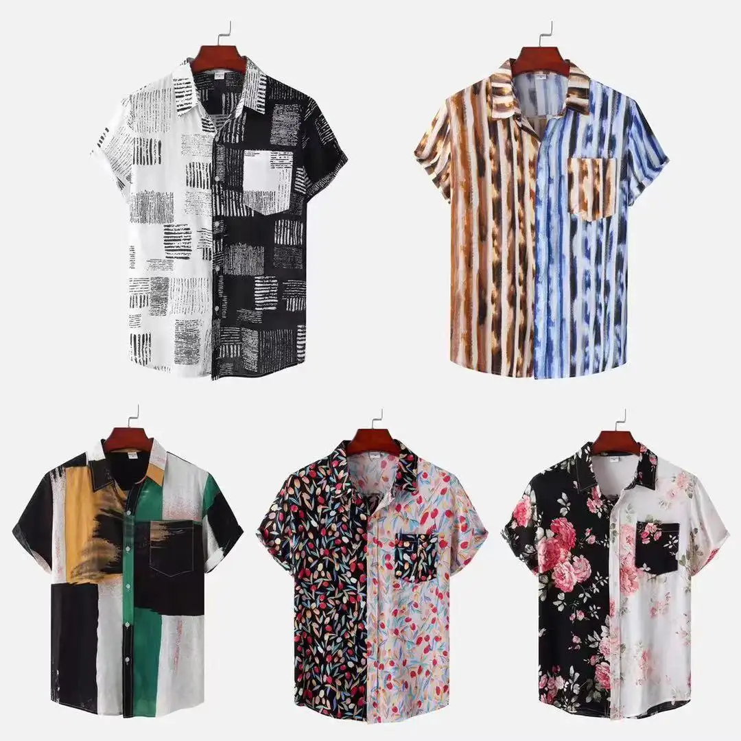 New Hawaiian Style European And American Digital Print Shirt