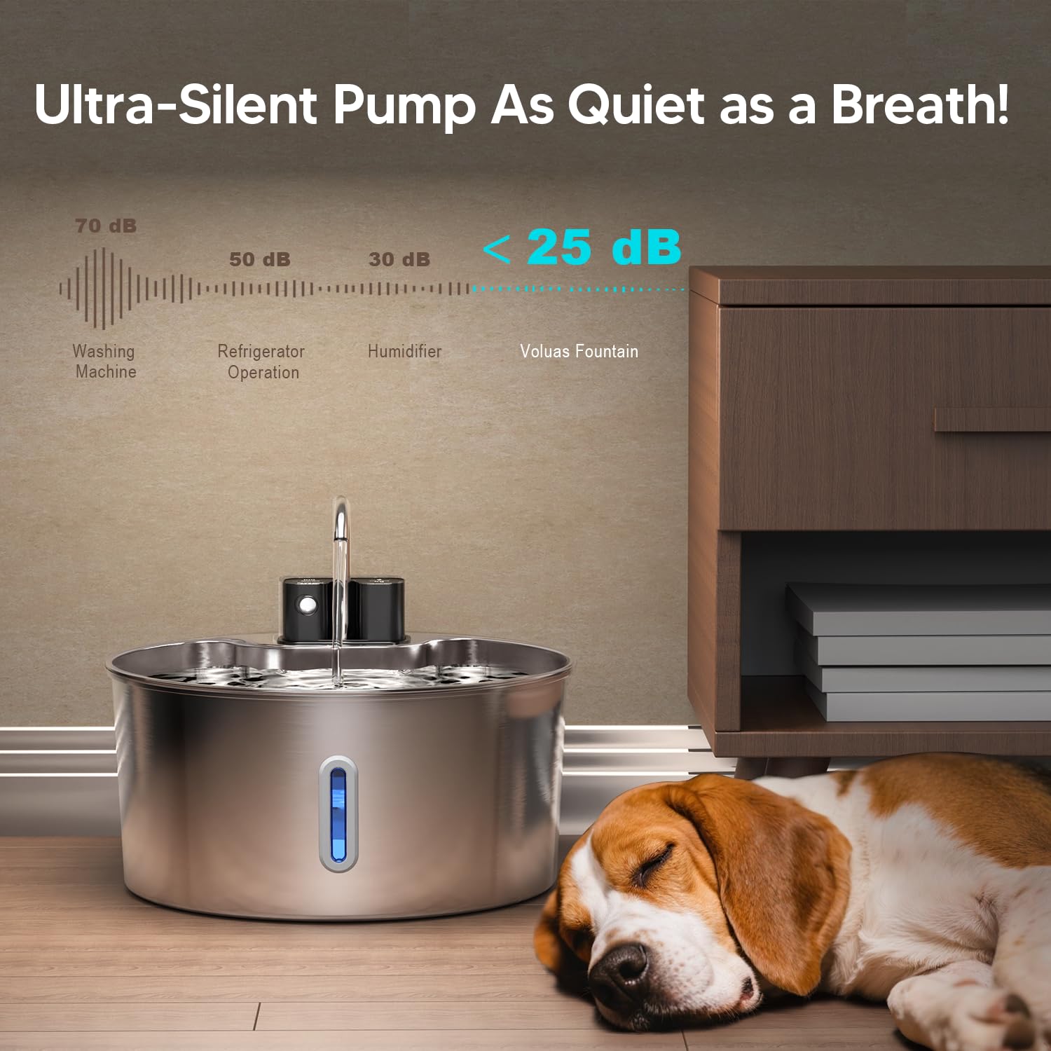 7L Dog Water Dispenser, Made Of Stainless Steel, With A Capacity Of 236 Ounces, Four Layers Of Filtration, Ultra-quiet Water Pump, Water Level Window Design, Easy To Clean, Suitable For Large Dog — foto 2