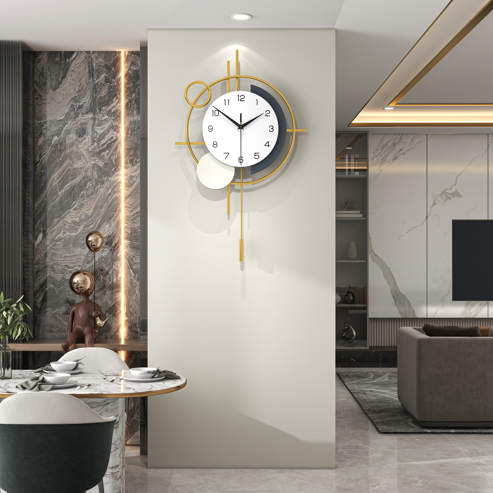 Modern Abstract Metal Wall Clock