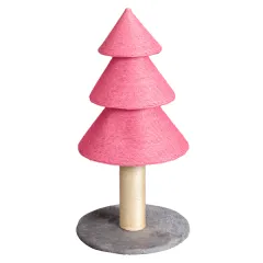 31.5in Christmas Tree Cat Scratcher, Cat Scratching Post For Indoor Cats, Large Sisal Cat Scratching Tree Cat Scratch Tower,-Pink - Pink - View 1