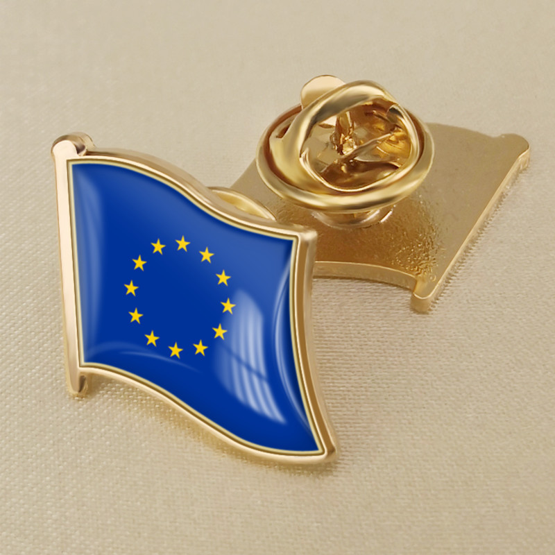 Confederate Flag Crystal Epoxy Badge Brooch