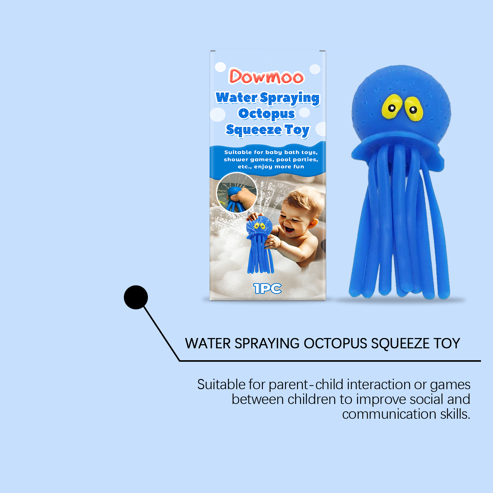 Water Spraying Octopus Bath Toy