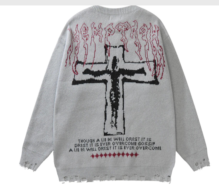 Loose Pullover Personality Round-neck Men And Women Lovers Sweater