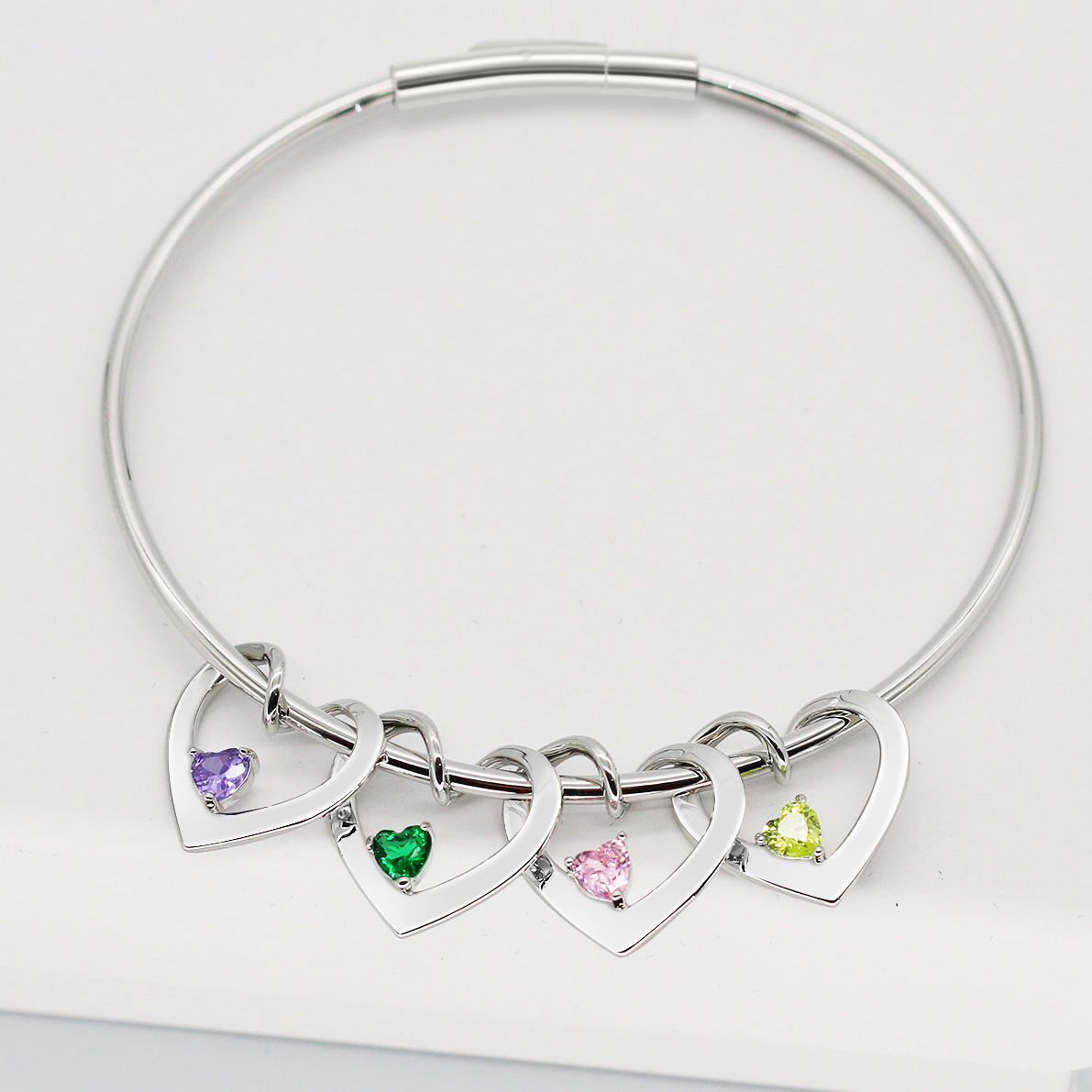 Title 6, Pulsera de acero inoxidable con diamante para h...