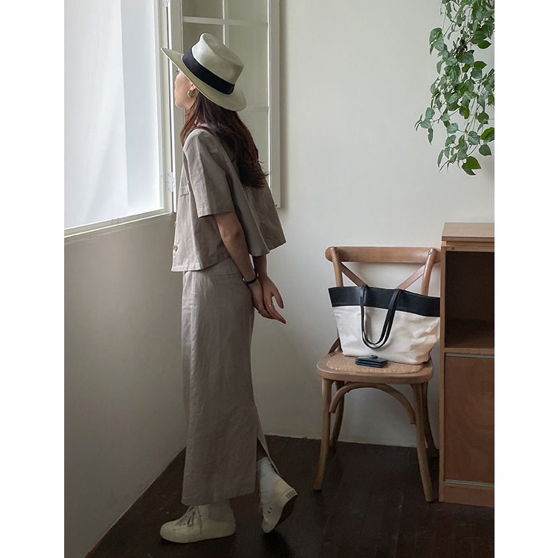 Solid Color A-line Skirt High Waist Skirt