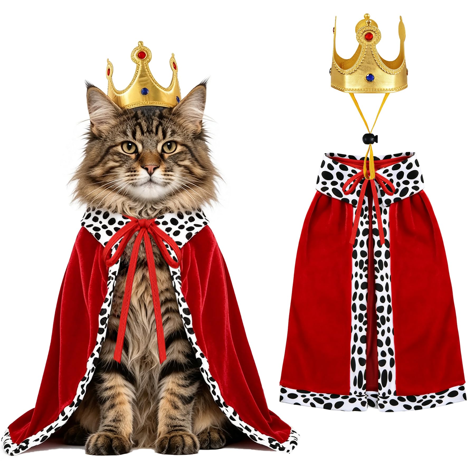 Cat Halloween Costumes Cat Dog Halloween King Costume Pet King Cape
