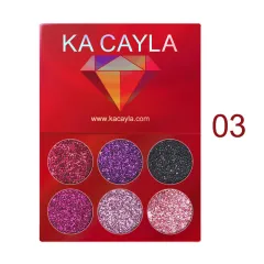 Creative 6 Colors Diamond Sequin Eyeshadow Palette - 3 Style - View 1