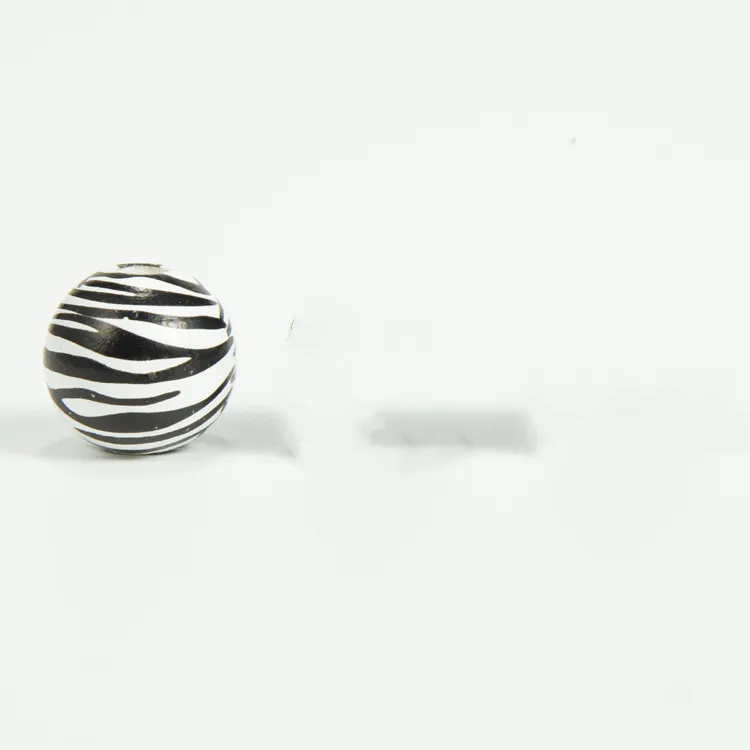 Leopard Pattern Cow Pattern Colored Wood Beads Scattered DIY Accessories - Zebra Stripes