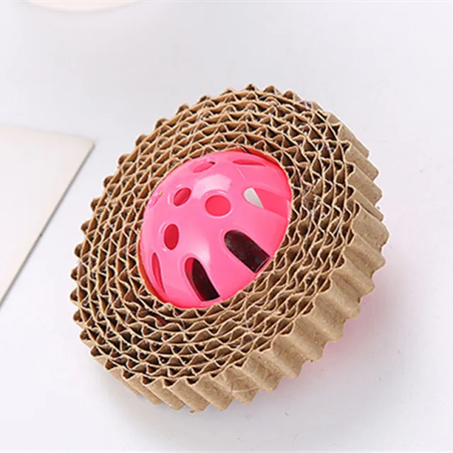 Corrugated Paper Cat Toy Plastic Ball Red - Shop at LoveMi