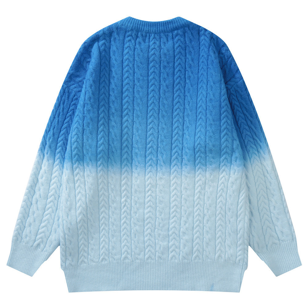 Contrast Dye Gradient Sweater Men's Loose Fit