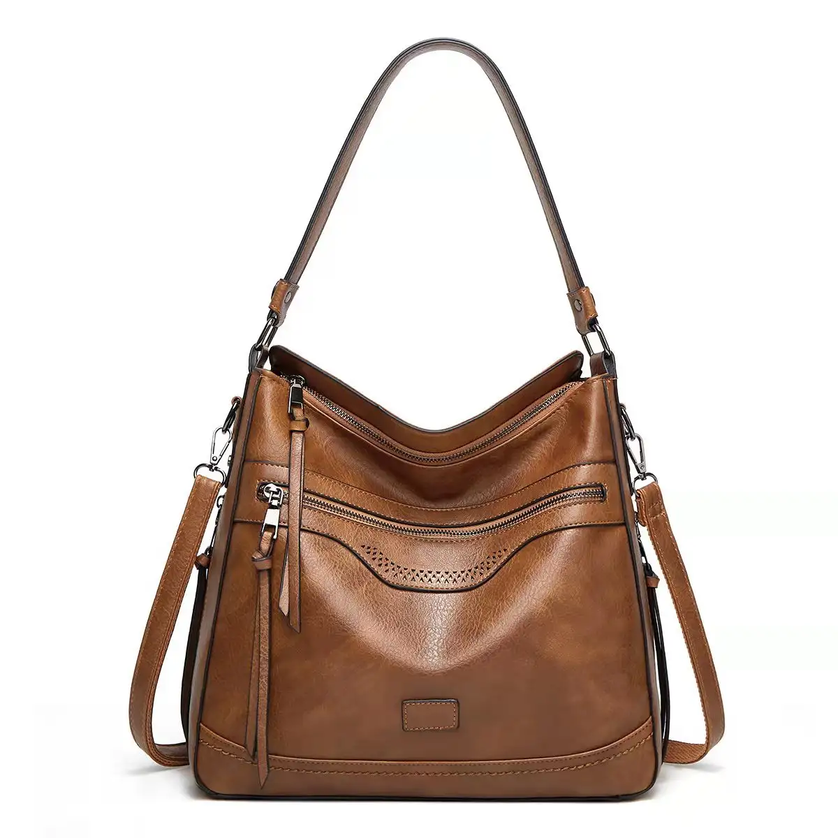 One Shoulder Vintage Tote Bag In Soft Leather