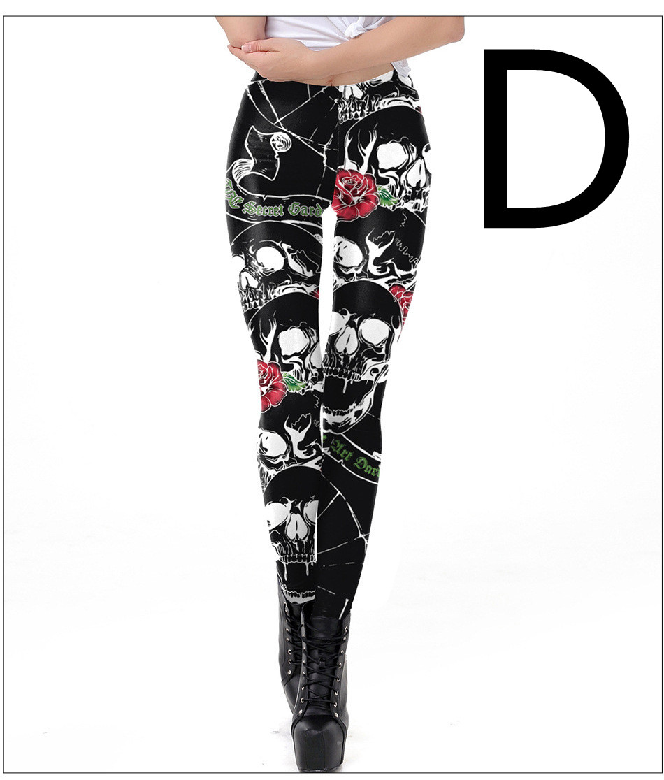 Title 4, Leggings digitali con stampa teschio di Hallowe...