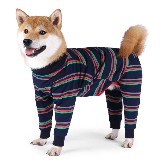 Fully Surrounded High Elastic Four legged Dog Pajamas Dark Blue - Shop at LoveMi