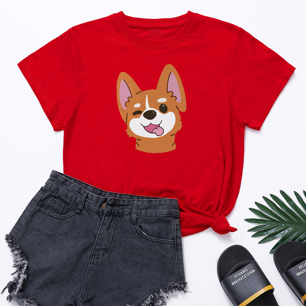 Title 11, Animal Dog Print Short-sleeved T-shirt