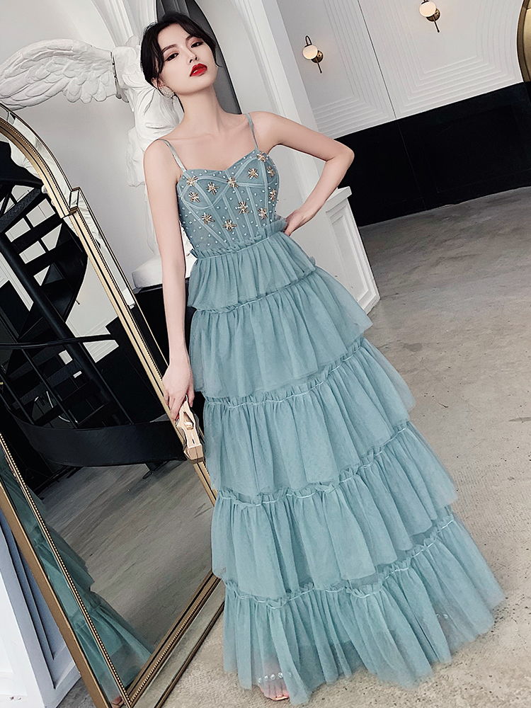 Temperament Celebrity Birthday Party Dress Bluegreencyan - Shop at LoveMi